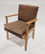 Parker Knoll armchair with brown upholstered seat
