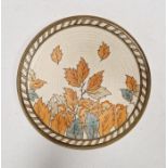 Charlotte Rhead Crown Ducal 'Autumn Leaves' pattern charger, marked to reverse, 31.5cm diameter