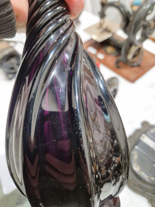 Royal Doulton clear glass bowl, 11m high approx. an amethyst glass decanter with twist relief, - Image 8 of 17