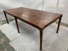Alexander King Studios Santos rosewood and sycamore inlaid classically inspired dining table,