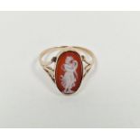 Gold (unmarked) cameo ring, 1.4g