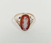 Gold (unmarked) cameo ring, 1.4g