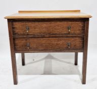 Oak two-drawer chest, 83.5cm wide x 46.5cm deep