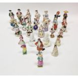 Quantity of small 19th century ceramic figures, various makers to include Royal Worcester, Dresden