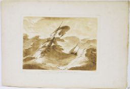 Richard Earlom, after Claude Lorraine  Etching and aquatint Storm tossed boat, unframed, two similar