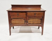 20th century mahogany sideboard with pair of drawers above panelled cupboards, on straight supports,