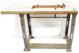 Vintage metal base sewing machine table