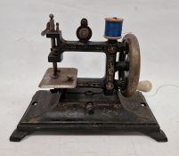 Small vintage table-top sewing machine by 'Leigh &* Co, Watford', 23cm