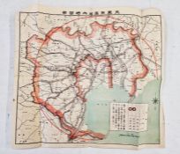 Japanese Railway Map of Tokyo printed by the Jingdong University, 35.5cm by 37cm