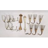 Various mid 20th century light fittings with glass shades, with bakelite and metal fittings and