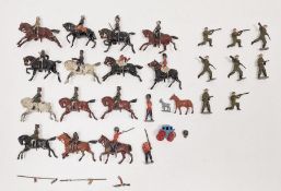 Collection of principally Britains lead model soldiers to include Indian cavalry, guards, etc and