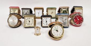 Quantity of travelling alarm clocks, various makers to include Journeyman, Timemaster, Deluxe, Acme,