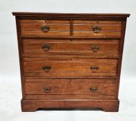 Early 20th century oak chest of two short and three long drawers, on bracket feet, 102cm high x