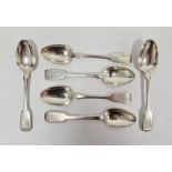 Set of six William IV silver teaspoons, London 1832 maker John, Henry and Charles Lias, 4ozt approx.