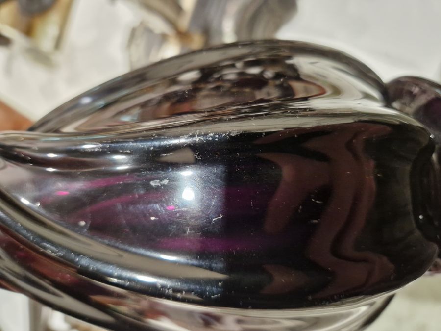 Royal Doulton clear glass bowl, 11m high approx. an amethyst glass decanter with twist relief, - Image 4 of 17