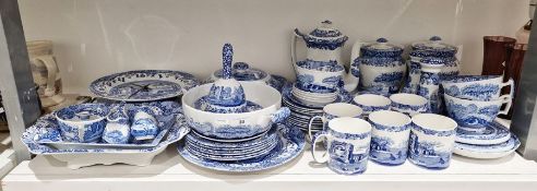 Large quantity of Spode 'Italian' pattern ceramics to include cups, saucers, bowls, plates, clock,