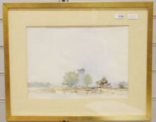 David Tulley  Watercolour  Windmill in countryside, signed lower right, framed and glazed, 26cm x