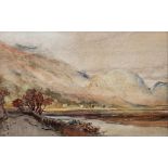 David Cox Junior (1809-1885)  Watercolour "In Wales", mountainous landscape with path, unsigned,