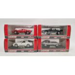 Four boxed Majorette club 1/24 scale diecast models to include Mercedes 500 SL, Jaguar type, Ford GT