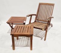 Cannock Gates folding garden chair, a Scancom folding garden table and one further wooden table (3)