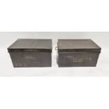 Two metal trunks, one inscribed to front 'William Forbes Esq. of Callendar Farm Leases' (2)