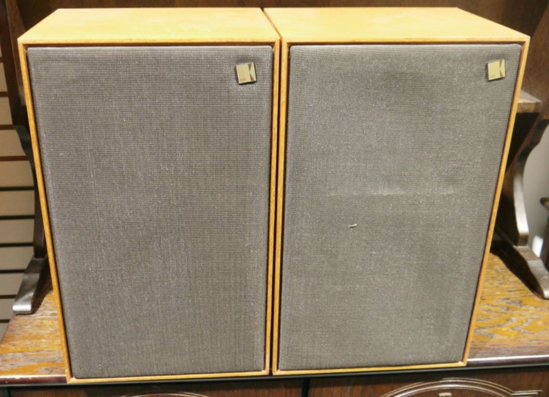 Pair of Kef Chorale wooden cased speakers, type SP1016, serial number 72545