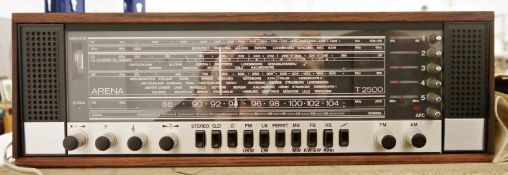 Arena T2500F wooden cased hifi FM/AM stereo amplifier made in Denmark