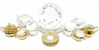 Small quantity of Crown Staffordshire tableware to include cups and saucers, side plates, etc., a