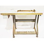 Vintage metal base sewing machine table