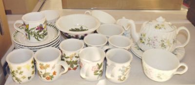 Small quantity of Portmeirion 'Botanic Gardens' tablewares to include coffee cans, saucers, sugar