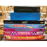 Small collection of board games to include Day at the Races, Draughts, Chess, Snakes & Ladders,