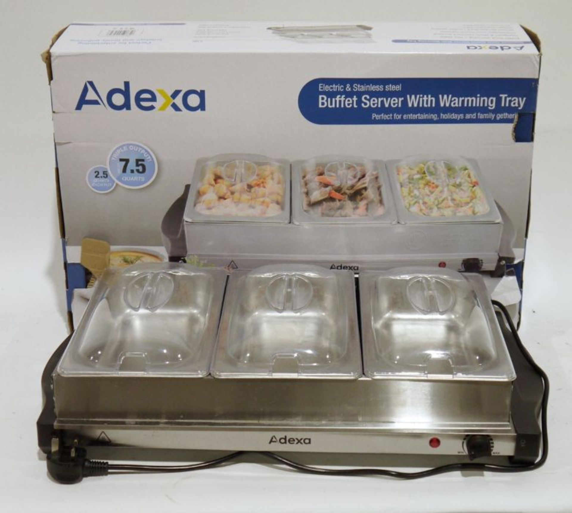 Adexa stainless steel buffet server with warming tray