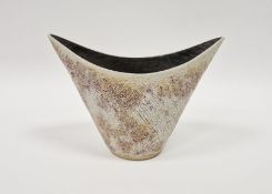 Chris Carter (b.1945) a thrown and altered stoneware vessel of ovoid form with textured surface