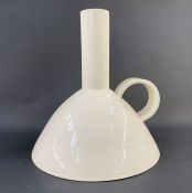 Julian Belmonte (b.1964) narrow necked earthenware vessel with handle of inverted funnel form, in