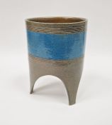 Ruth King (British, b.1955) sculptural salt glazed, slab-built stoneware vase, of ovoid form with