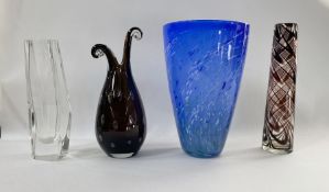 William Walker art glass vase, 'Delphinium series', signed and dated '85, 28cm high and three