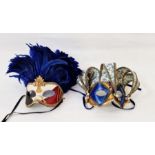 Two Venetian masks, one with label to reverse 'Trilly and 'Collezioni Esclusive Venezia -