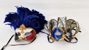 Two Venetian masks, one with label to reverse 'Trilly and 'Collezioni Esclusive Venezia -
