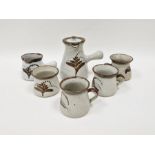 David Leach (1911-2005) for Lowerdown Pottery, a stoneware part coffee set covered in speckled