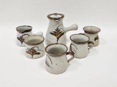 David Leach (1911-2005) for Lowerdown Pottery, a stoneware part coffee set covered in speckled