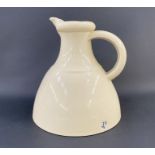 Julian Belmonte (b.1964) large earthenware jug in cream glaze, impressed potter's mark to base,