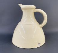 Julian Belmonte (b.1964) large earthenware jug in cream glaze, impressed potter's mark to base,