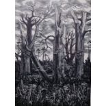 Monica Poole  Limited edition etching in black and white 'Spring 1988', signed, labelled and dated