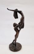 Bronze figure of a couple dancing, marked to base '84 AEW 268', on circular base, 40cm high approx.