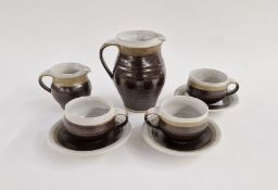 Marianne de Trey (1913-2016) a stoneware part coffee set with 'Pattern 1' tin and manganese