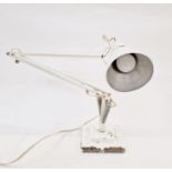 Herbert Terry & Sons Ltd. cream anglepoise lamp on square stepped base, 88cm high approx.