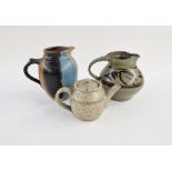 Paul Green for Abbey Studio Pottery, a stoneware teapot with celadon glaze and incised decoration,