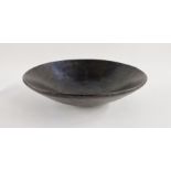 Large studio pottery bowl with black glaze, diameter 40.5cmCondition ReportSome wear and the glaze
