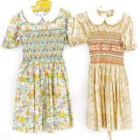 Various hand smocked children's dresses, ages 4 and 5, by Daisy Chain, Liberty print and other