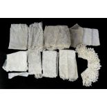 Assorted vintage lace,  mainly machined - trimmings, cuffs, pieces, part of a broderie anglaise